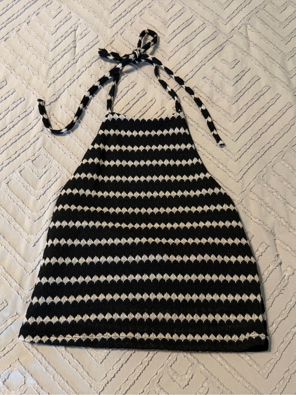 Black & White Striped Express Halter Top